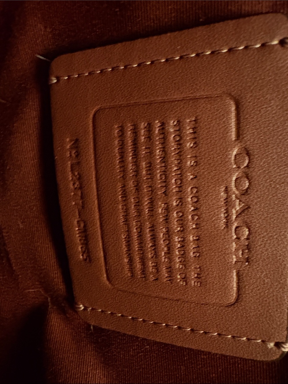 Coach Brown Signature Canvas Tote with Red-Trim Straps - Picture 4 of 8